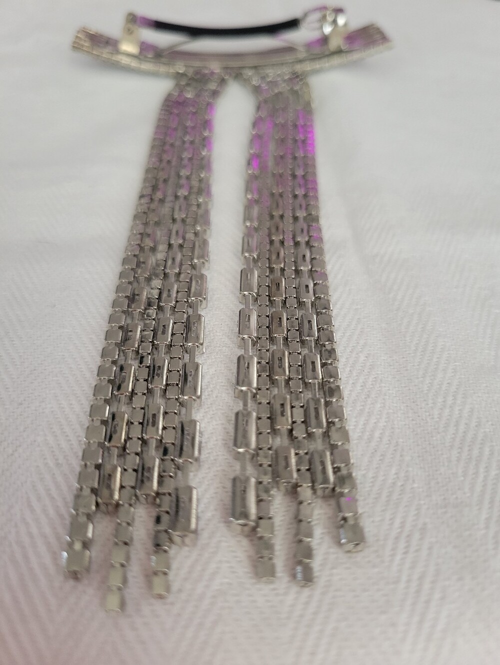 Dramatic Long Rhinestone Dangle Brooch - Picture 2 of 3